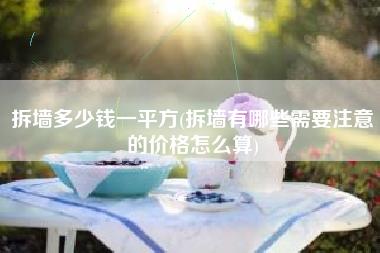 拆墙多少钱一平方(拆墙有哪些需要注意的价格怎么算)