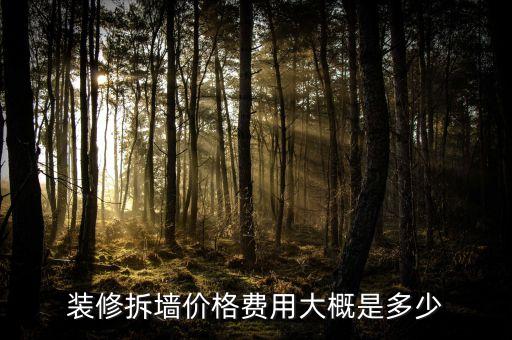 拆墙多少钱一平方，装修拆墙价格费用大概是多少